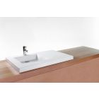 Wetstyle VCS36L-O-1-NT-MA Cube Collection 22" W X 36" L X 2" H, Above Counter/Semi Recessed Basin, One Hole with No Trim Overflow in White Matte
