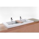 Wetstyle VCS48-O-PC-GA Cube Collection 22" W X 48" L X 2 " H Above-Counter Lavatory Sink, No Faucet Hole with Polished Chrome Overflow in White True High Gloss