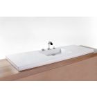 Wetstyle VCS60C-O-PC-GA Cube Collection 22" W X 60.25" L X 2" H, Above-Counter Lavatory Sink, No Faucet Hole with Polished Chrome Overflow in White True High Gloss