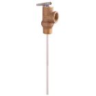 Watts 0066110, LF100XL8, 150-210, 0.75" Lead Free Self Closing Temperature And Pressure Relief Valve, 150 psi, 210 degree F, Test Lever, 8 In Extension Thermostat