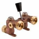 Watts 0006643, 2M2, 0.5" Brass Duo-Cloz Manual Washing Machine Shutoff Valve, Copper Ell Adapters For Solder Or Compression
