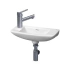 Whitehaus WH1-103L Isabella 17.5" L X 7" W X 6" H Wall Mounted Small Sink with Center Drain in White