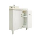 Dickson WR3021-2D-W Rigel 30" L X 21-1/2" W X 33" H Vanity Base with Two Glass Drawers in White (Vanity Top Sold Separately)