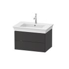 Duravit WT434105858 Tulip 27" W X 18" H Wall Mounted Two Drawers Vanity Cabinet Base without Handles in Graphite Satin Matte, Lacquer (Vanity Top Sold Separately)