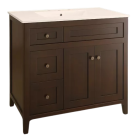 Dickson WU3621-3DR Ursa 36" L X 21-1/2" W X 33" H Collection Vanity Bottom with 3 Drawer [Right] in Dark Brown