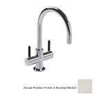 Lefroy Brooks X1-1041-BN XO (2000) ZU Single Hole Deck Mounted Basin Mixer in Brushed Nickel with Black Lever Handles