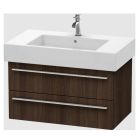Duravit XL635205353 X-Large 31.5" L X 18.38" W X 17.63" H Two Drawer Wall Mounted Vanity Base Only in Chestnut Dark (Vanity Top Sold Separately)