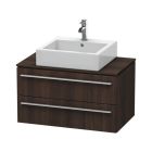 Duravit XL651105353 X-Large 17" L X 32" W X 19 "H Wall Mounted Bathroom Vanity Base Only with Two Drawers for Console in Chestnut Dark (Vanity Top Sold Separately)