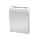 Duravit XL759201818 X-Large 23-5/8" W X 29-7/8" H X 8-1/8" D Rectangular ‎Wall Mounted Mirror Lighting Medicine Cabinet with Two Glass Shelves in White Matte