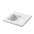 Madeli XTU2015-20-100-WH X-Stone 20" W X 20" L X 6" H Solid Surface Square Vanity Top and Sink with Overflow and without Faucet Hole in Glossy White (Vanity Base Sold Separately)