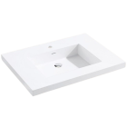 Madeli XTU2220-30-100-WH X-Stone 30" Width Solid Surface Rectangular Top/Basin with Overflow in White