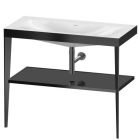 Duravit XV4716NB240 XViu 39.38" L X 18.88" W X 33.5" H C-Bonded Vanity Kit with Sink and Metal Console in Black