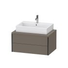 Duravit XV59170B290 XViu 32.75" L X 21.63" W X 15.75" H Wall Mounted Two Drawer Vanity Base Only for Console in Flannel Grey Satin Matt Lacquer (Vanity Top Sold Separately)