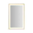 Robern YM2541RPSMD382 Sculpt Lighted Mirror, 25-1/4" W X 41-1/4" H X 2-1/4" D, Slim Museum Frame, Matte Gold, Perimeter Light Pattern, 3000K Color Temperature (Warm White), Dimmable, Defogger