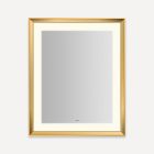 Robern YM2733RPCMD382 Sculpt Lighted Mirror, 27" W X 33" H X 2-5/16" D, Chamfer Museum Frame, Matte Gold, Perimeter Light Pattern, 3000K Color Temperature (Warm White), Dimmable, Defogger