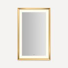 Robern YM2743RPCMD382 Sculpt Lighted Mirror, 27" W X 43" H X 2-5/16" D, Chamfer Museum Frame, Matte Gold, Perimeter Light Pattern, 3000K Color Temperature (Warm White), Dimmable, Defogger