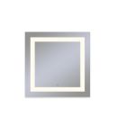 Robern YM3030RIFPD3 Vitality Lighted Square Mirror 30" W X 30" H X 1-3/4" D with Inset Light Pattern, 3000K Temperature (warm white), Dimmable and Defogger