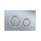 Toto YT930#MS Dual Flush Round Push Button Plate for Select DuoFit In-Wall Tank Unit in Matte Silver