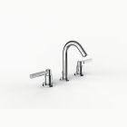 Davinci ZEN-GOT-100-PC Gotham Deck Mounted Three Hole Lavatory Faucet with Arc Spout with Lever Handles in Polished Chrome