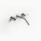 Davinci ZEN-H23-150-S-PC Gotham Wall Mounted Three Hole Wall Mounted Lavatory Faucet with 45 Degree Angled Spout with Zephyr Lever Handles with Smooth Base in Polished Chrome