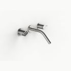 Davinci ZENMIN150PN Gotham Wall Mounted Three Hole Lavatory Faucet with 45 Degree Angled Spout with Minimal Series Lever Handles in Polished Nickel