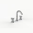 Davinci ZEN-REM-100-PC Gotham Deck Mounted Three Hole Lavatory Faucet with Arc Spout with Cross Handles in Polished Chrome
