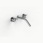 Davinci ZEN-SAR-150-PC Gotham Three Hole Wall Mounted Lavatory Faucet with 45 Degree Angled Spout with Saratoga Knob Style Handles in Polished Chrome