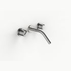 Davinci ZEN-SAR-150-PN Gotham Three Hole Wall Mounted Lavatory Faucet with 45 Degree Angled Spout with Saratoga Knob Style Handles in Polished Nickel