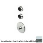 Zucchetti ZSV091.1900C8W Savoir 3/4" Built-In Thermostatic Shower Mixer with 2 Volume Controls in White/Polished Nickel (Rough-In Sold Separately)