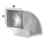 Gray Metal 22X8-120SD Slide & Drive Trunk Elbow 22" X 8" - Shortway