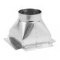 Gray Metal 10X6X6-320 10" X 6" Round to Square Diffuser Box with 6" Collar