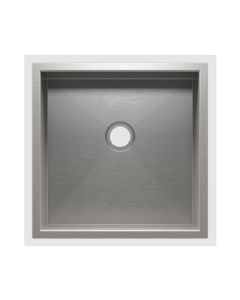 Julien 003613 UrbanEdge 16.5" W X 16.5" D X 7" H Undermount Bar Kitchen Sink with Back Center Drain in Brushed Stainless Steel
