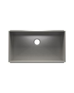 Julien 003633-DW1 UrbanEdge 34.5" W X 10" H X 19.5" D Single Bowl Undermount Kitchen Sink with Back Center Drain in Brushed Stainless Steel