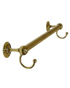 Motiv 0102H-3 18 Inch Towel Bar With Hooks In Polished Brass