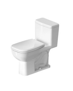Duravit 0113012082 D-Code 1.28 GPF 12" Rough In Elongated Floor Mounted One Piece Chair Height Toilet with Right Hand Lever in White ( Seat Sold Separately)