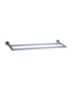 Lacava 0206-CR Ronda Wall-mount double towel bar made of chrome plated brass . W: 24 5/8”, D: 6 1/4” in Polished Chrome