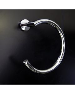 Lacava 0211-CR Ronda Wall-mount towel ring made of chrome plated brass. W: 7 1/4”, D: 3 1/4” in Polished Chrome