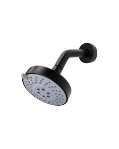 Lacava 0292-44 Cigno 1.8 GPM Wall Mounted Tilting Multi Function Round Five Jets ABS Shower Head in Matte Black (Arm and Flange Sold Separately)