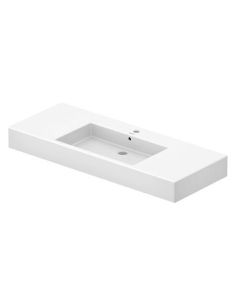 Duravit 0329120000 Vero 49" W X 19" D Wall Mounted Rectangular Bathroom Sink with Overflow in White High Gloss