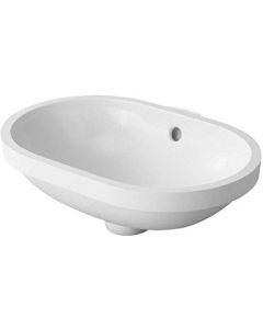 Duravit 0336430000 Foster 18-1/8" L X 12-1/4" X 6-1/2" H Oval Ceramic Undermount Bathroom Sink with Overflow in White