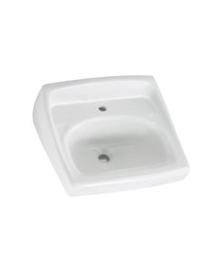American Standard 0356041.020 Lucerne Wall Mounted Bathroom Sink for Exposed Bracket Support with Center Hole Only in White