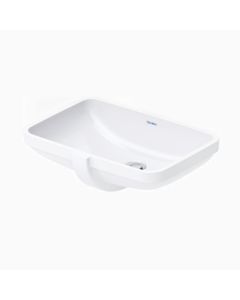 Duravit 03954900172 No.1 PRO 19 1/4" L X 13" W Undermount Vanity Basin with Overflow without Faucet Deck in White