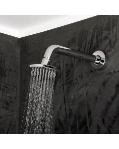Lacava 0414-CR Minimal Wall-mount tilting round rain shower head, 60 rubber nozzles. Arm and flange sold separately. in Polished Chrome