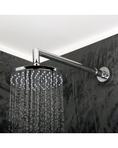 Lacava 0416-CR Minimal Wall-mount tilting round rain shower head, 75 rubber nozzles. Arm and flange sold separately. in Polished Chrome