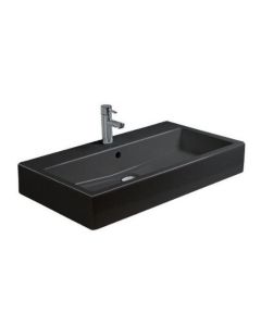 Duravit 04548008301 Vero 32" L X 19" W Above Counter Porcelain Bathroom Vanity Top in Black (Vanity Base Sold Separately)