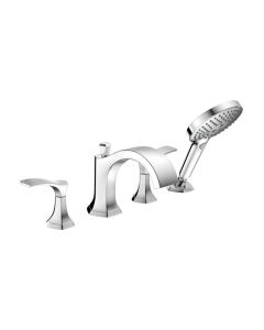 Hansgrohe 04817000 Locarno 4-Hole Roman Tub Set Trim with 1.75 GPM Handshower in Chrome (Rough Sold Separately)