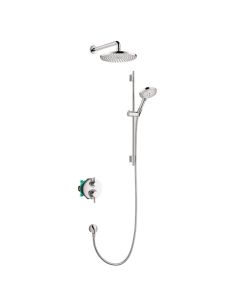 Hansgrohe 04915000 Raindance S Thermostatic Showerhead/Wallbar Set with Rough, 2.5 GPM in Chrome