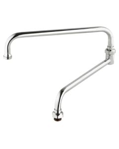 T&S Brass 069 24" Length Double Joint Swing Nozzle Spout with Stream Regulator Outlet in Polished Chrome