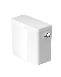 Duravit 09442100U3 D-Neo 1.28 GPF Single Flush Toilet Tank Only with Left Hand Lever in White (Bowl Sold Separately)