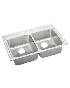 Elkay ECTSRAD33226BG4 Crosstown Equal Double Bowl Dual Mount Stainless Steel ADA Sink Kit
